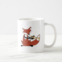 Fox, der die Trompete spielt Kaffee Tasse