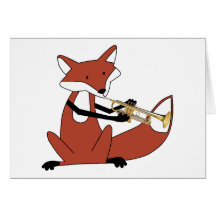 Fox, der die Trompete spielt Karte