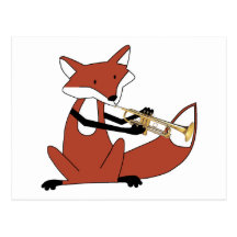 Fox, der die Trompete spielt Postkarten