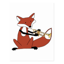 Fox, der die Trompete spielt Postkarten