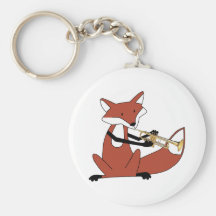 Fox, der die Trompete spielt Schlüsselband