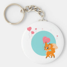 Fox mit Ballon Keychain Schlüsselbänder