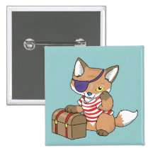 Fox-Piraten-T-Shirts und Geschenke Anstecknadelbutton