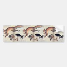 Fox und zwei Hasen Ukiyo-e. Auto Sticker