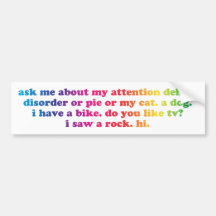 Fragen Sie mich über mein A.D.D… Autosticker