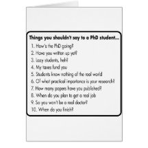 Fragen Sie nicht einen PhD Grußkarte