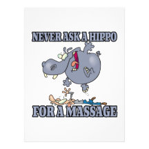 fragen Sie nie ein Flusspferd für eine Massage Ankündigungskarten