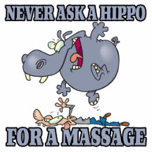 fragen Sie nie ein Flusspferd für eine Massage Photofiguren