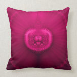 Fraktal: Fuchsie und Rosa Jeweled Medaillon-Kissen