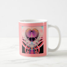 Fraktal-Kunst-fantastischer Herz-Becher Tee Haferl