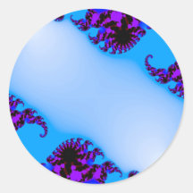 Fraktalblau Runde Sticker