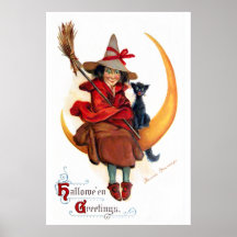 Frances Brundage: Hexe auf Sichel-Mond Plakatdrucke