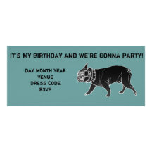 Francois the French Bulldog Birthday Invite