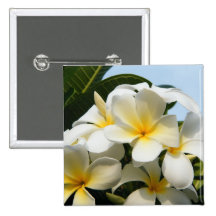 Frangipani-Glück Anstecknadelbutton