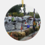 Frankenmuth Michigan weißes Pferdewagen-Herbst Ornament
