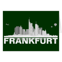 Frankfurt City Skyline Karte / Klappkarte