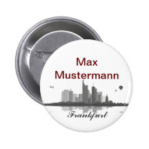 Frankfurt Skyline Button / Anstecker / Pin