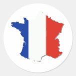 Frankreich-Flaggen-Farben! Runde Aufkleber