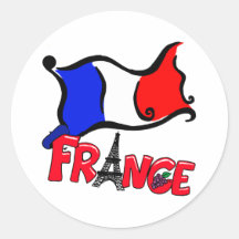 Frankreich mit Flaggen-Produkten Sticker