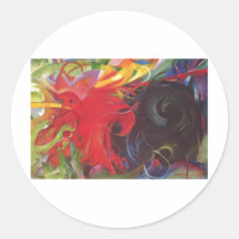 Franz Marc - das Kämpfen bildet das 1914 Farbschwa Runder Sticker