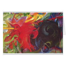 Franz Marc - das Kämpfen bildet das 1914 Farbschwa Grußkarten