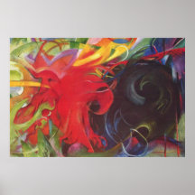 Franz Marc - das Kämpfen bildet das 1914 Farbschwa Posterdrucke