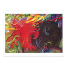 Franz Marc - das Kämpfen bildet das 1914 Farbschwa Postkarte