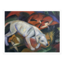 Franz Marc - drei Fuchs-Katzenöl der Tiere 1912 Hu Postkarte