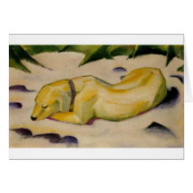 Franz Marc - Hund, der in Schnee-Welpen-Weiß 1910- Grußkarte