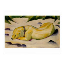 Franz Marc - Hund, der in Schnee-Welpen-Weiß 1910- Postkarte