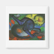 Franz Marc - zwei blaue Katzen u. färben Miezekatz Kühlschrankmagnete