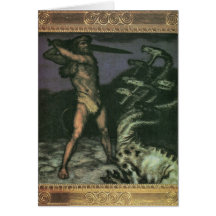 Franz von Stuck - Herkules und die Hydra Grußkarte