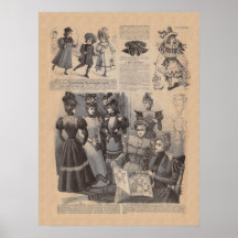 Franzose-Mode Petit Echo de La Mode Vintage Plakatdruck
