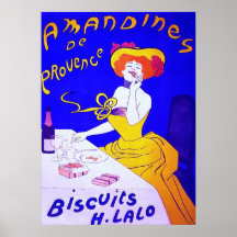 Franzose-Weinlese ~ Kekse Amandines Des Provence Plakate