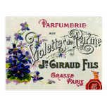 Franzosen Violette Parfüm-Aufkleber Postkarte