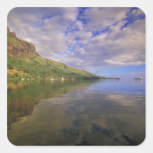 Französisch-Polynesien, Moorea. Koch-Bucht. Kreuzs Quadratsticker