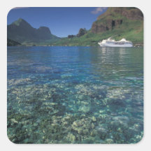 Französisch-Polynesien, Moorea. Koch-Bucht. Kreuzs Sticker