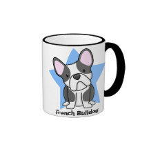 Französische Bulldogge Kawaii Stern BWs Tassen