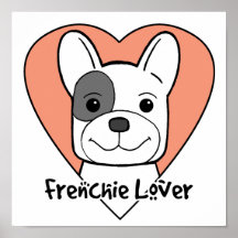 Französische Bulldoggen-Liebhaber Plakatdruck