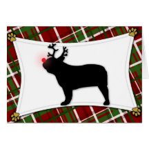 Französische Bulldoggen-Ren-Weihnachtskarte
