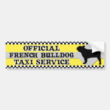 Französische Bulldoggen-Taxi-Service-Autoaufkleber