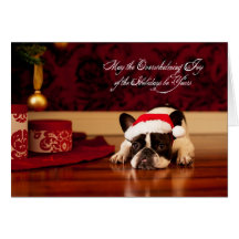 Französische Bulldoggen-Weihnachtskarte