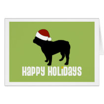 Französische Bulldoggen-Weihnachtsmannmütze karten