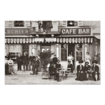 Französische Café-Bar-Straßenszene Kunst Foto