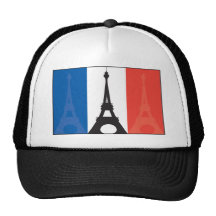 Französische Flagge und Eiffelturm Baseballkappen