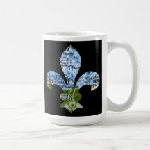 Französische Lilieblauer Hydrangea-Becher Kaffee Tasse