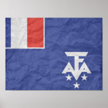Französische südliche Antarctican Flagge Plakat