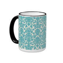 Französische Verzierungs-Vintages antikes Damast-B Tasse