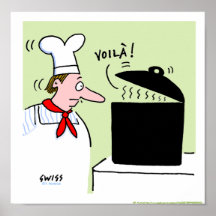 Französischer Kochs-Koch-Geschenk-Cartoon-Küchen-D Posterdrucke