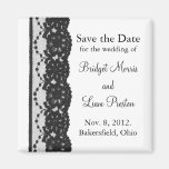 Französischer Spitze-Save the Date Magnet (weiß) Kühlschrankmagnet